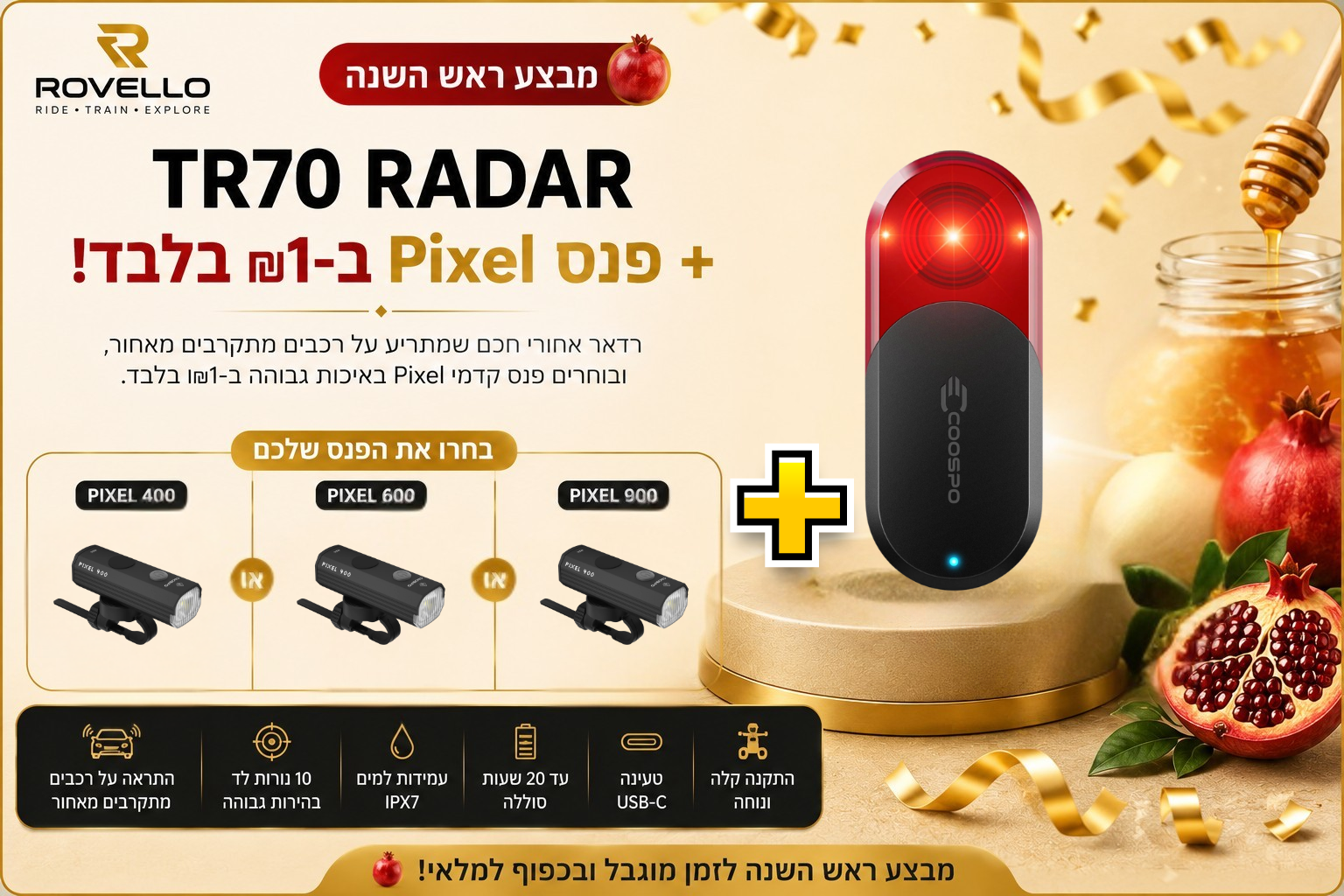 רוכשים רדאר חכם ובוחרים פנס קדמי ב 1 ש"ח בלבד